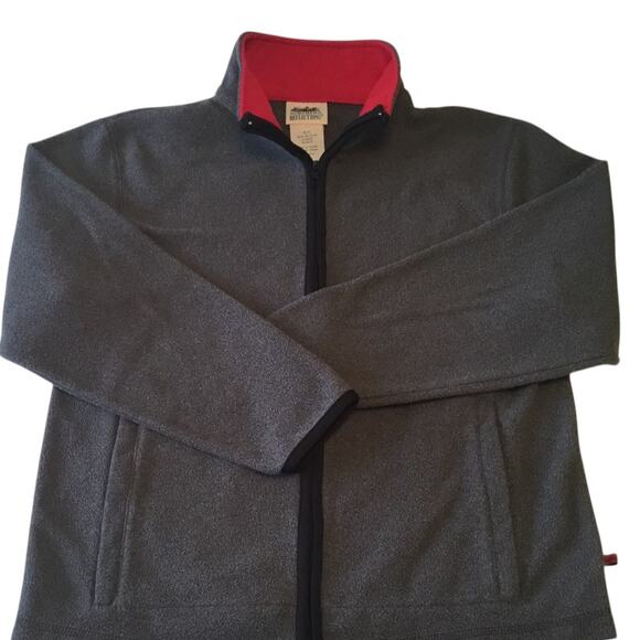 Northern Reflections Fleece Full Zip Pockets Gray Red Medium - Picture 6 of 7